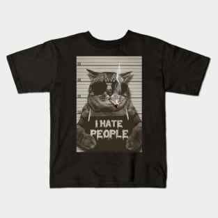 CAT I HATE PEOPLE Kids T-Shirt